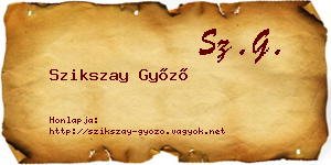 Szikszay Győző névjegykártya