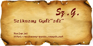 Szikszay Győző névjegykártya